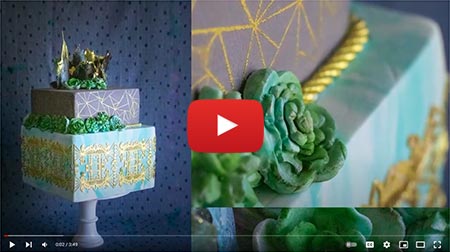 Succulent cake with gold lace finish